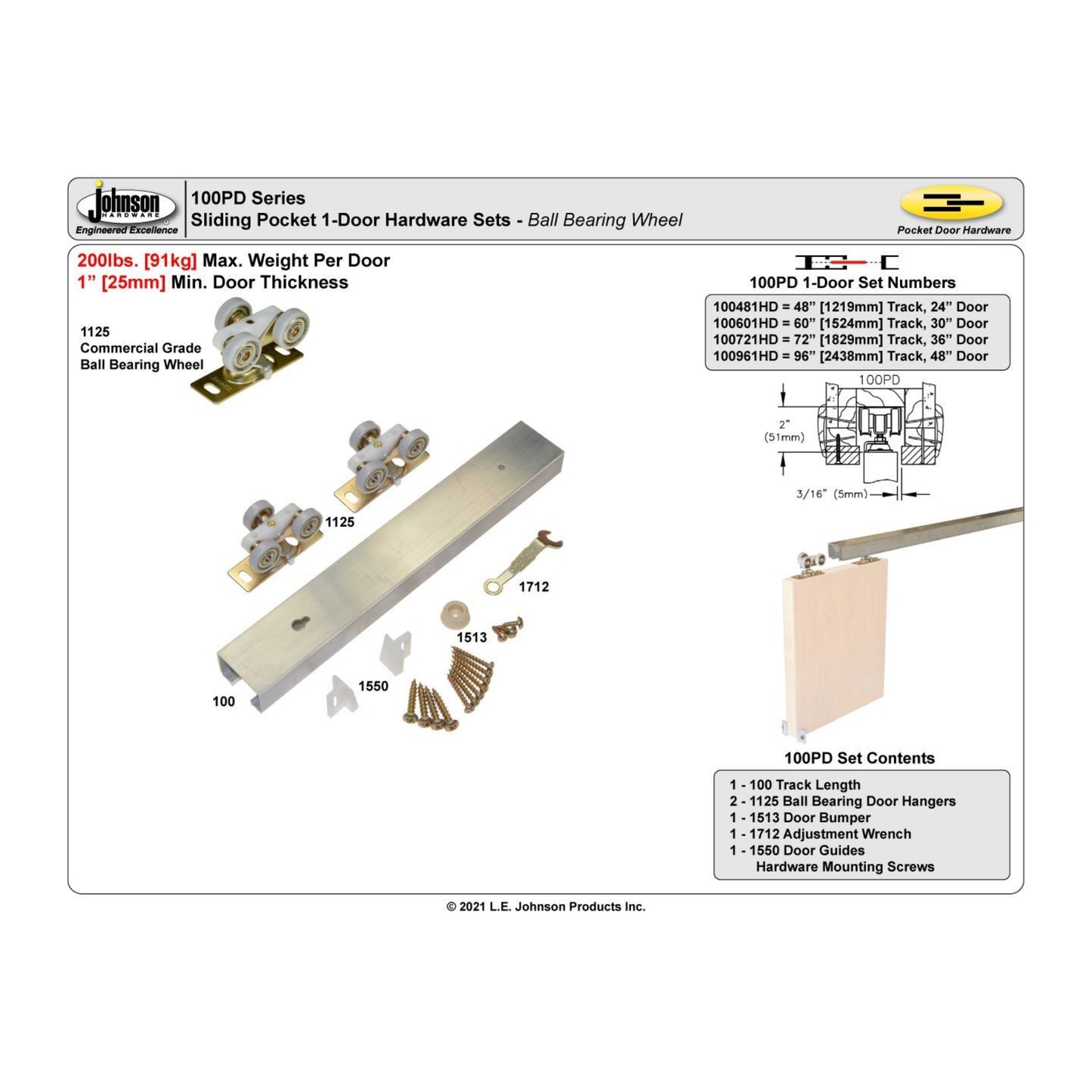 Riel para Puerta Corrediza 3.66 m 100 kg 4 Carruchas