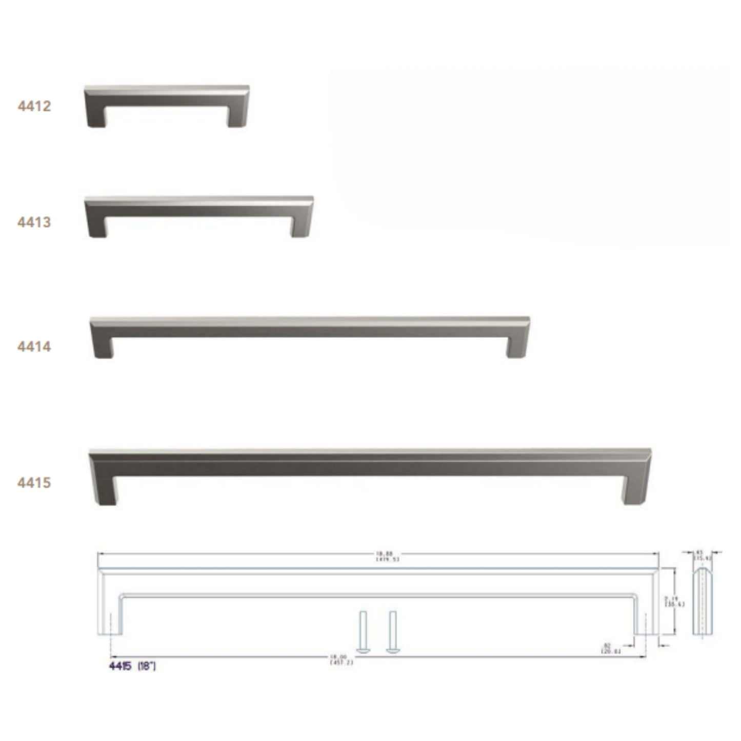 4412, 4413, 4414, 4415 Bevel Pull