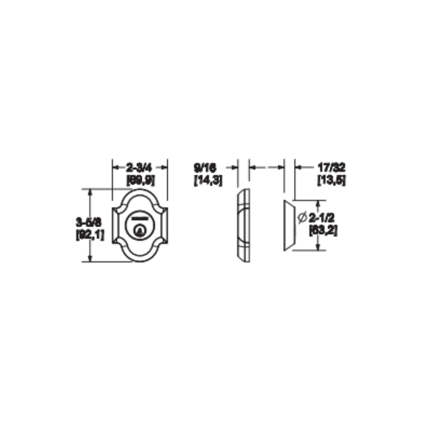 8252, 8253 Arched Deadbolt – 2 1/8 Door Prep
