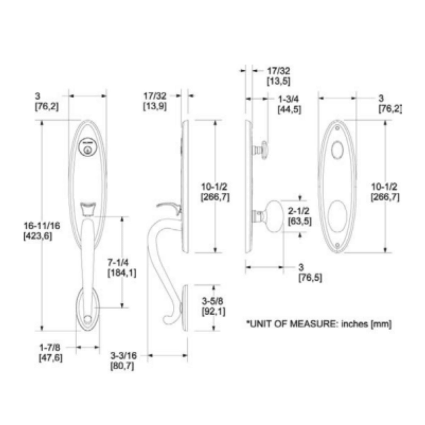Blakely Emergency Egress Handleset w 5025 Egg Knob