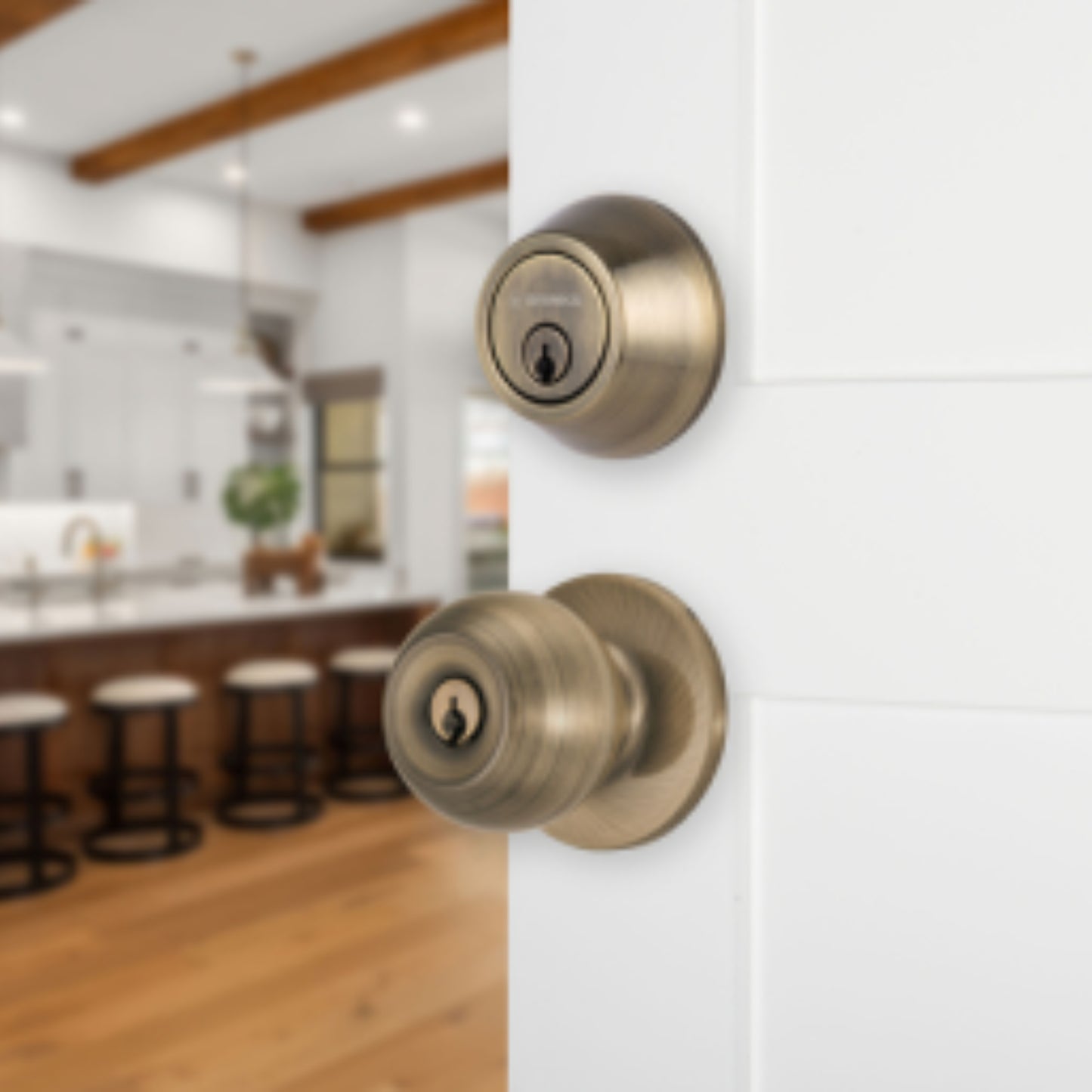 Brinks Ball Knob and Deadbolt Combo with PRO-GUARD