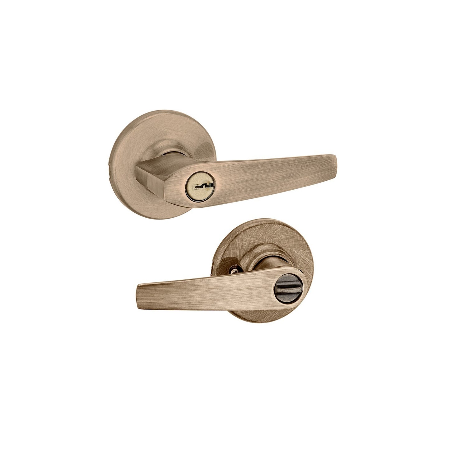 Cerradura Manija Delta Entrada Latón Antiguo