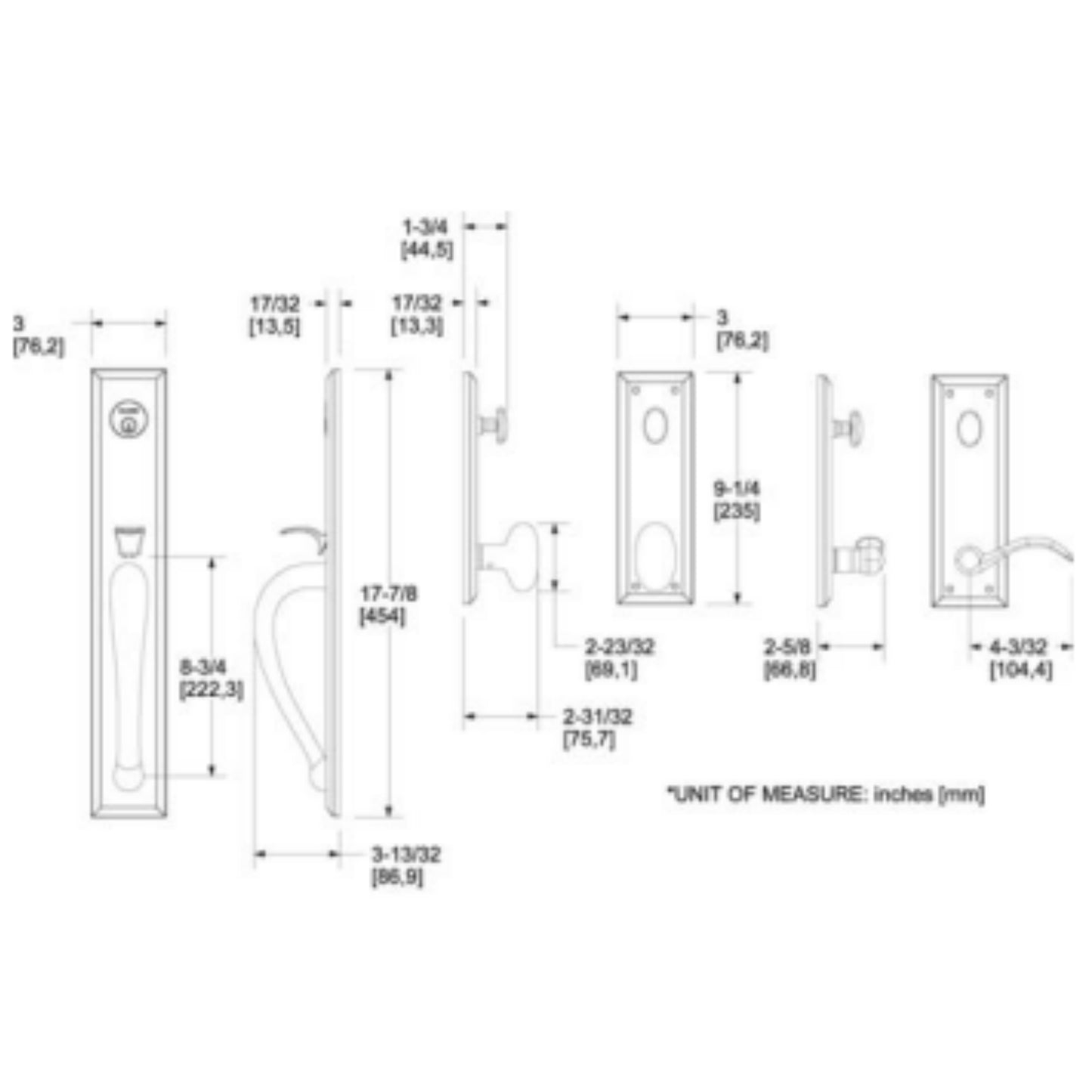 Cody Full Escutcheon Handleset Emergency Egress w 5024 Oval Knob or 5452V Beavertail Lever