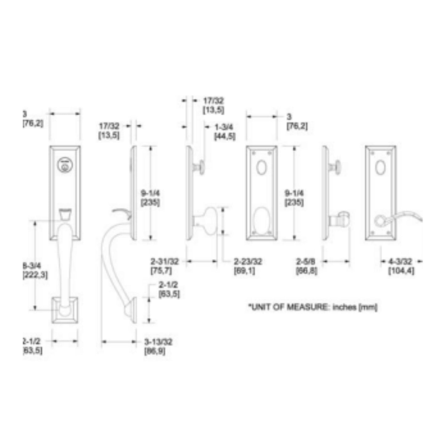 Cody ¾ Escutcheon Handleset Emergency Egress w 5024 Oval Knob or 5452V Beavertail Lever