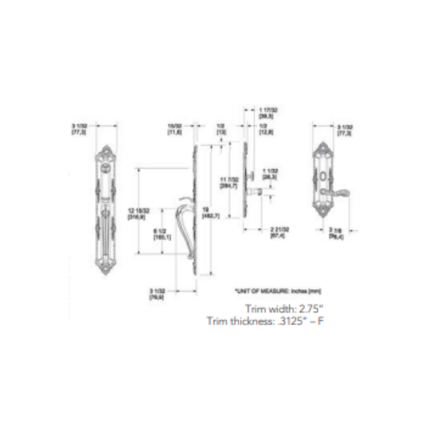 Entrance Trim Mortise Kensington