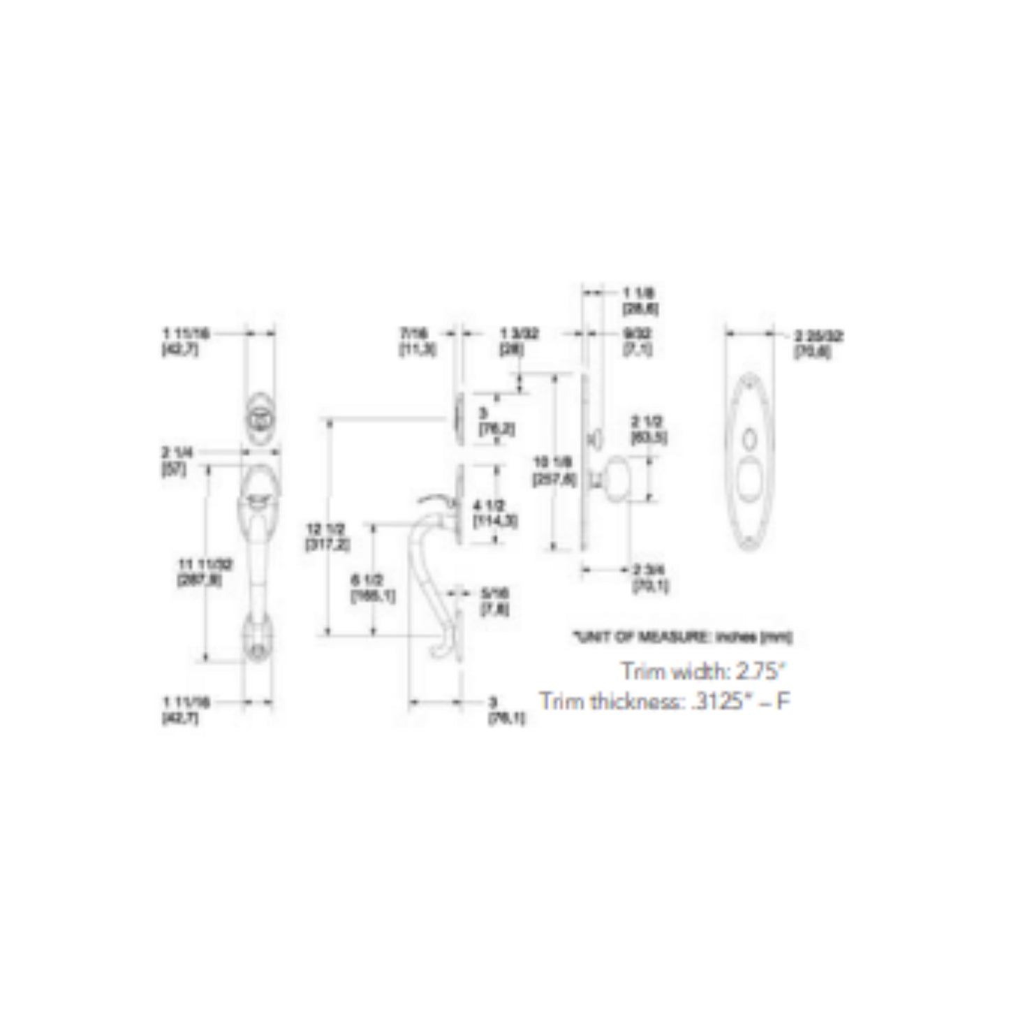 Entrance Trim Mortise Lexington