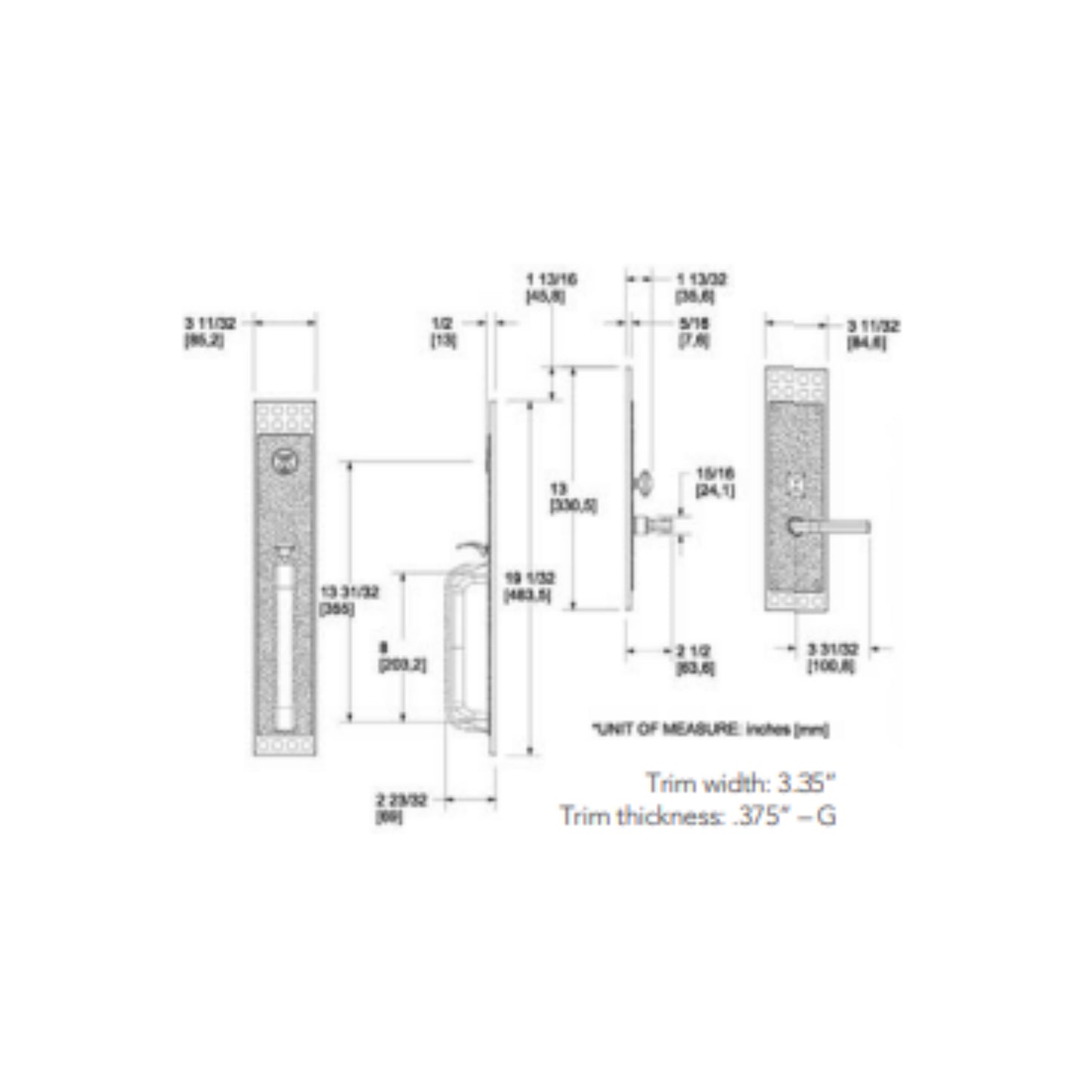Entrance Trim Mortise Pasadena