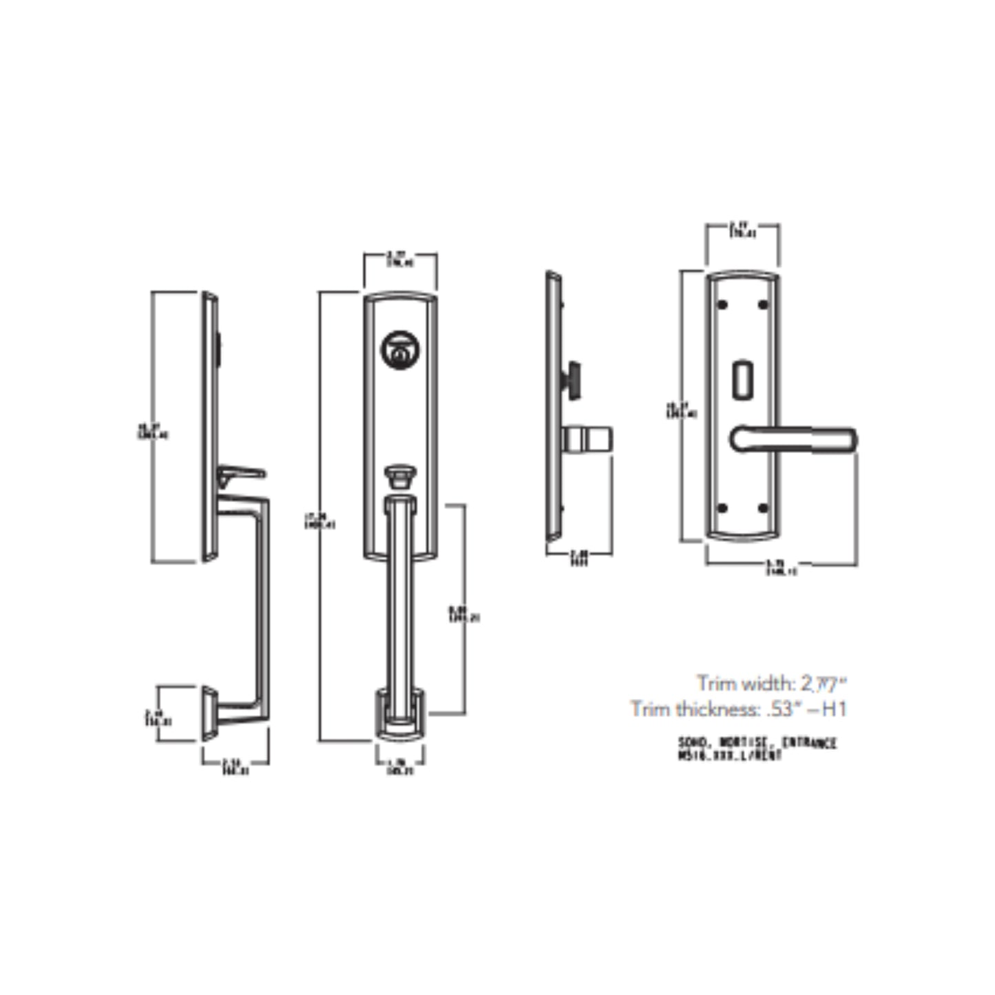 Entrance Trim Mortise Soho