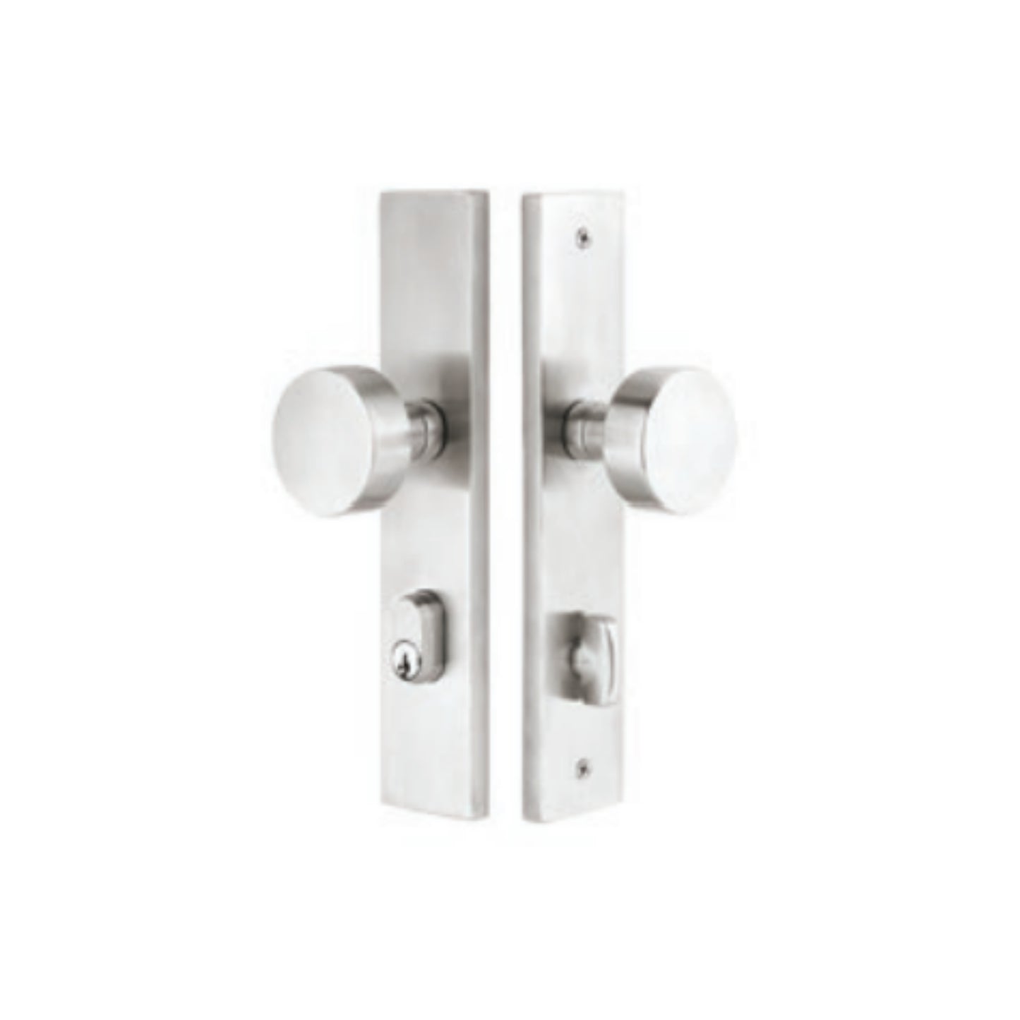 Serrure à plaque latérale étroite Stretto 2" x 10" à clé en acier inoxydable