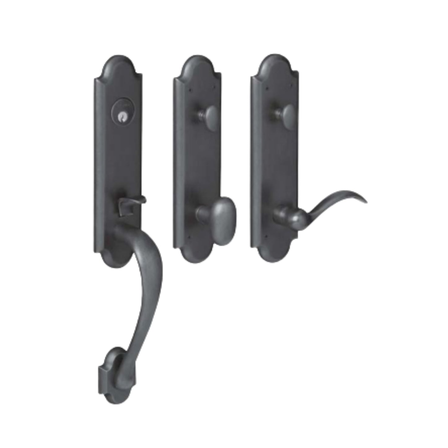 Boulder ¾ Escutcheon Handleset Emergency Egress w 5024 Oval Knob or 5452V Beavertail Lever