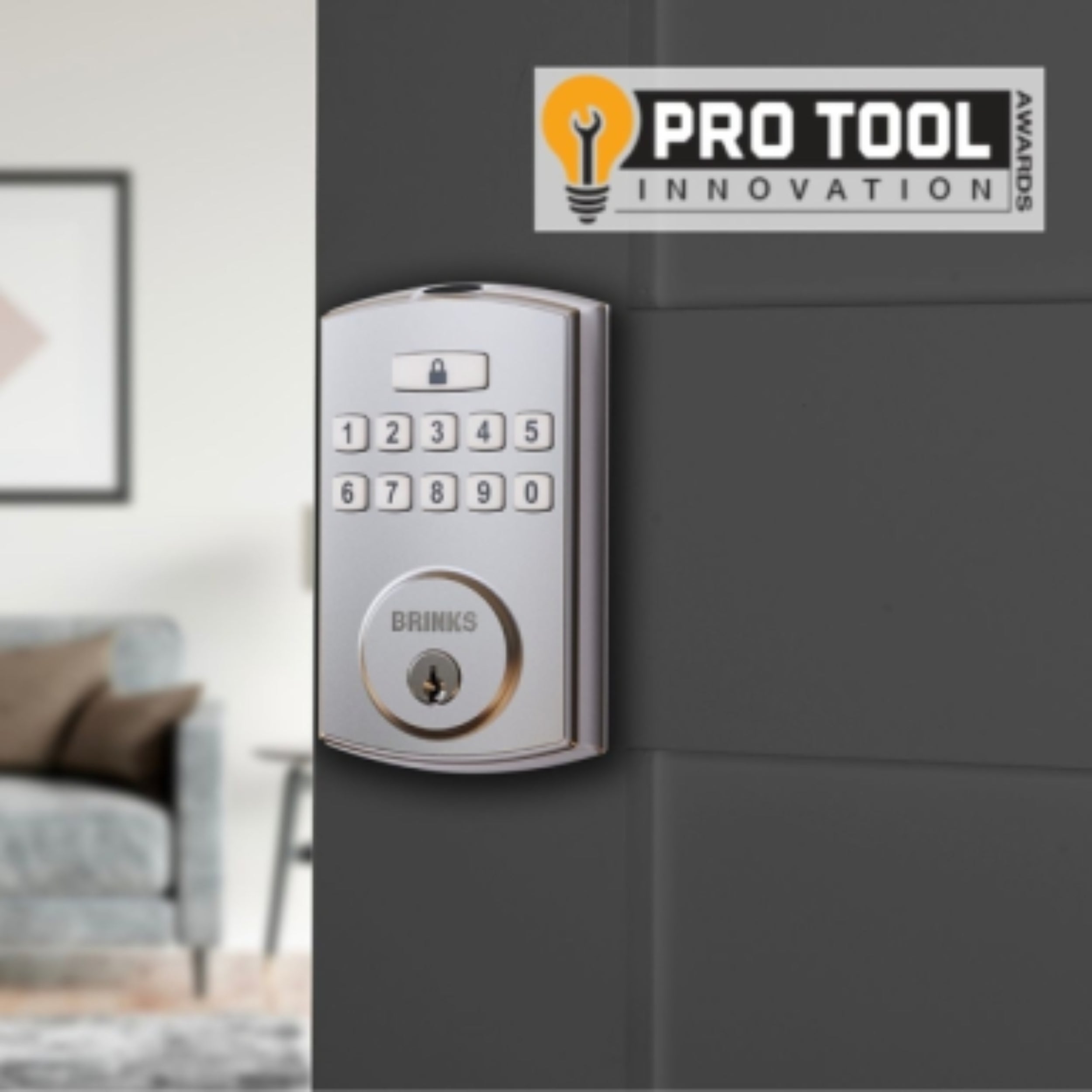 Brinks Electronic Fingerprint_Keypad Deadbolt with PRO-GUARD, Transiti ...