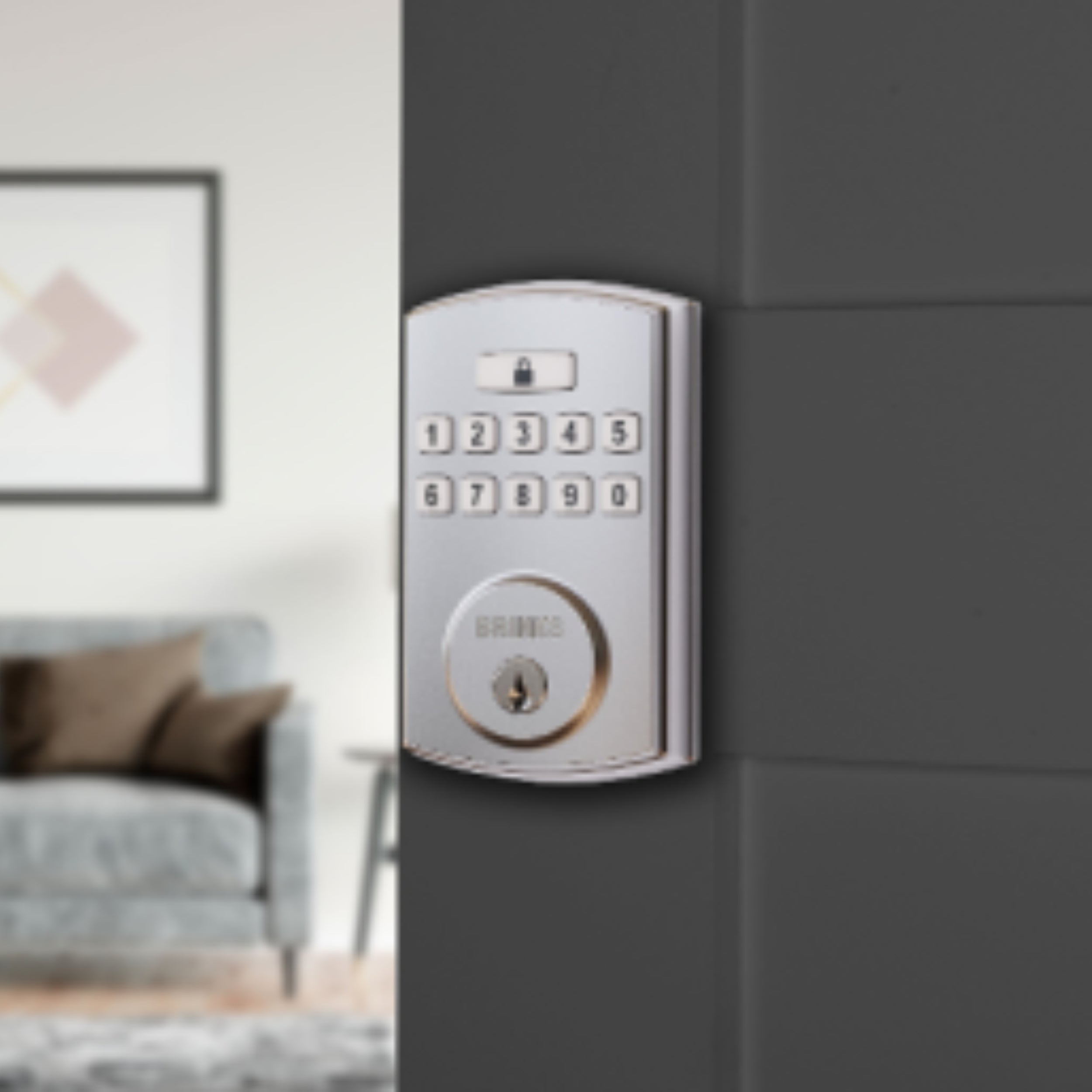 Brinks Electronic Keypad Deadbolt with PRO-GUARD, Transitional ...