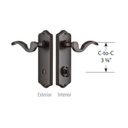 Colonial Thumbturn Privacy Non-keyed 3 3/8" C to C Sideplate Lock