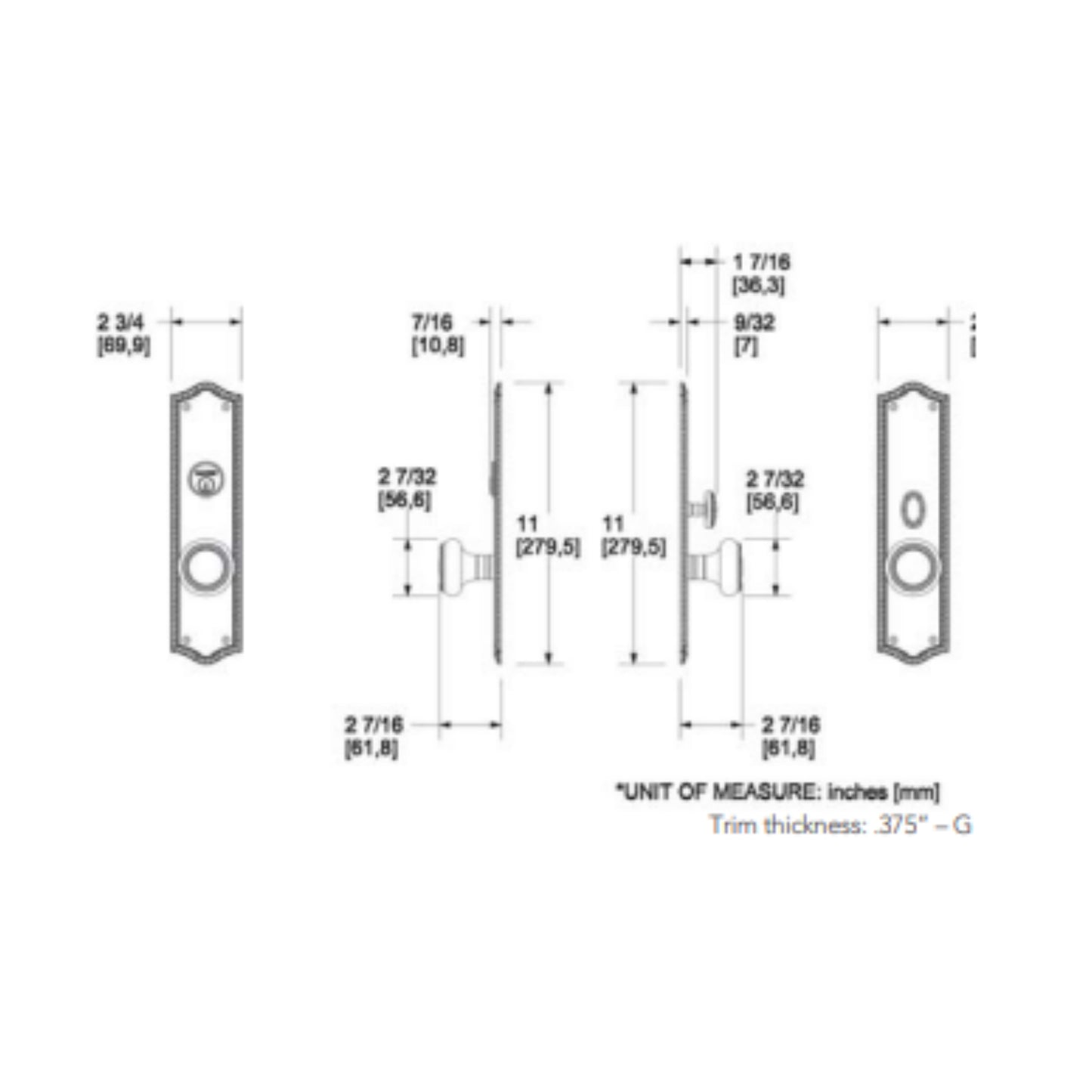 Entrance Trim Mortise Barclay