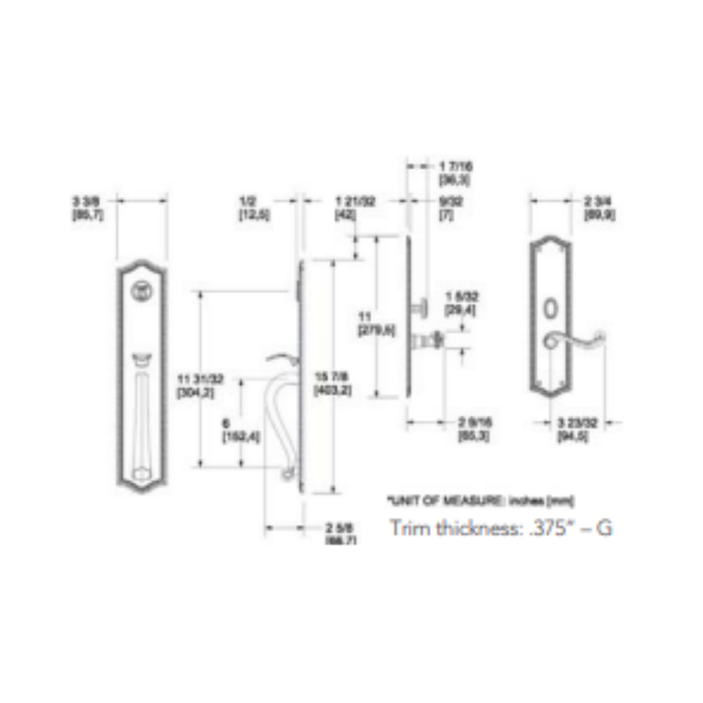 Entrance Trim Mortise Bristol