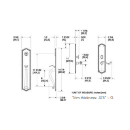 Entrance Trim Mortise Bristol