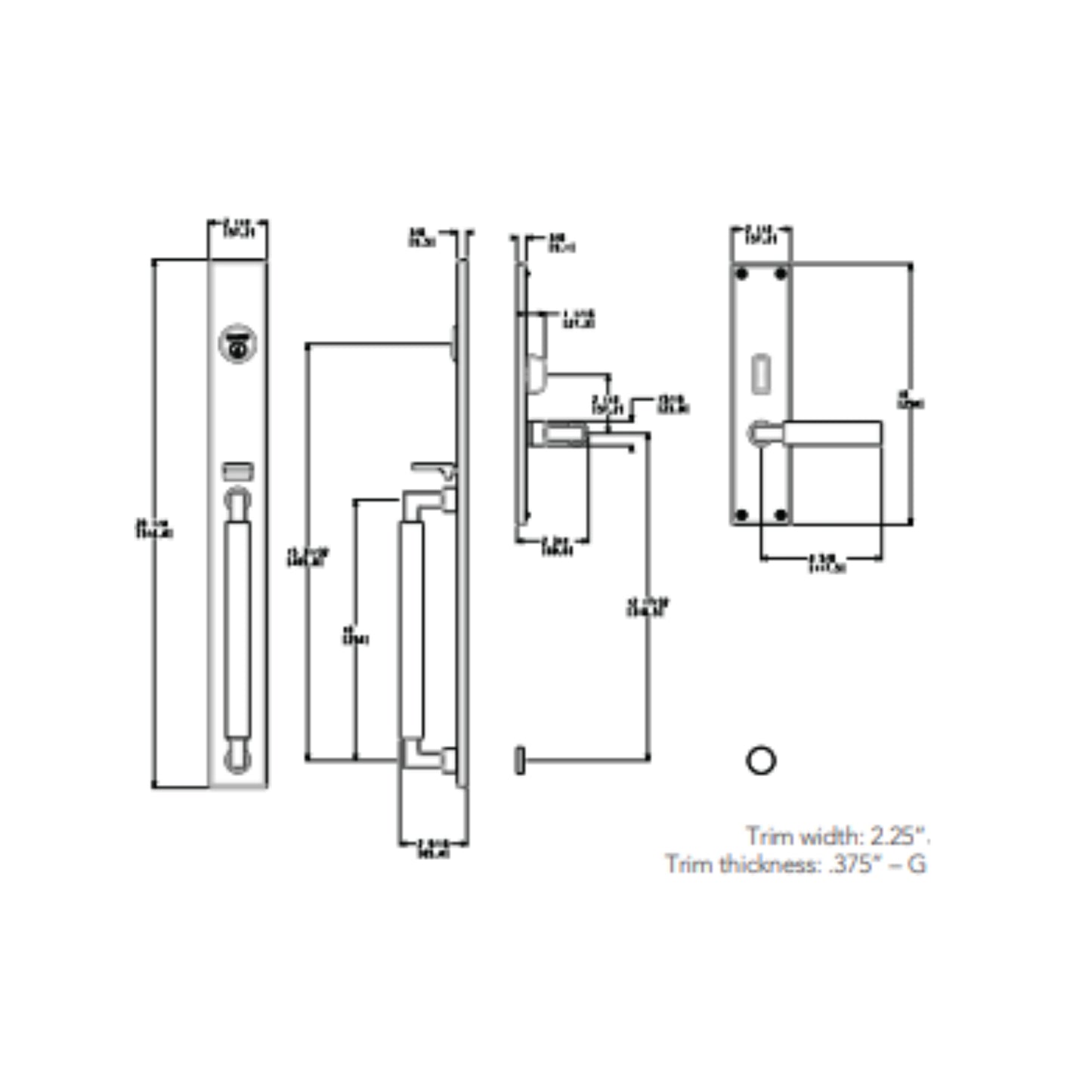 Entrance Trim Mortise Gramercy 20'' Handleset