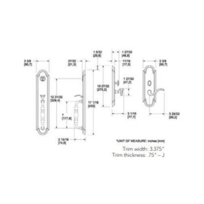 Entrance Trim Mortise Hamilton