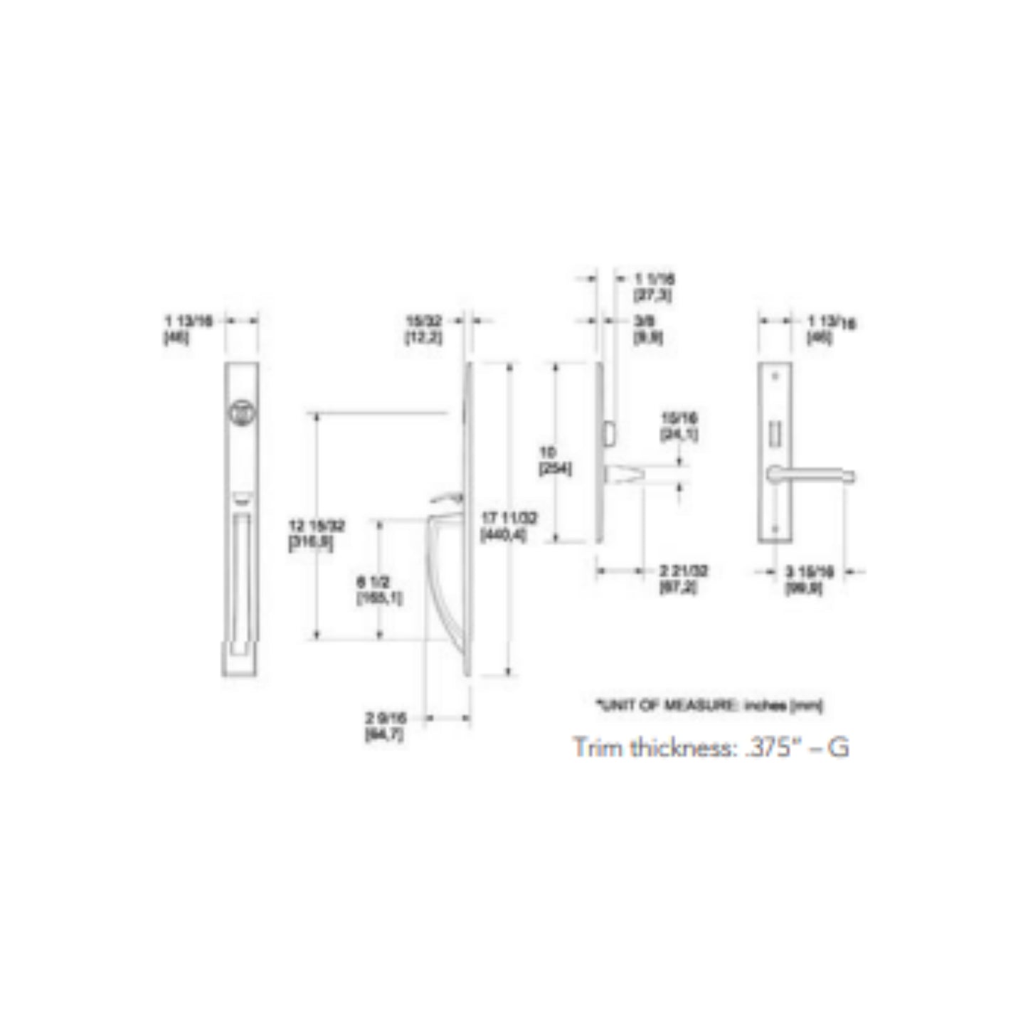 Entrance Trim Mortise Lakeshore
