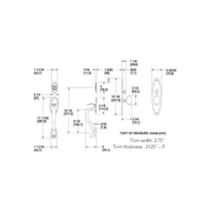 Entrance Trim Mortise Lexington