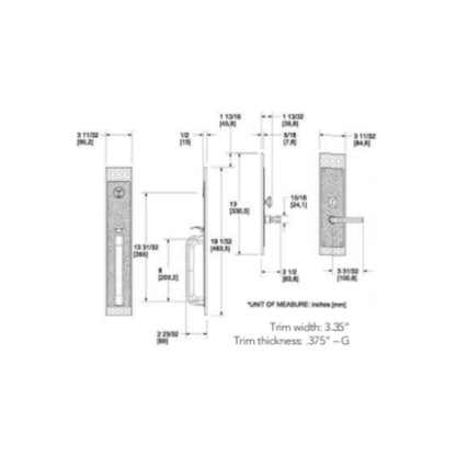 Entrance Trim Mortise Pasadena