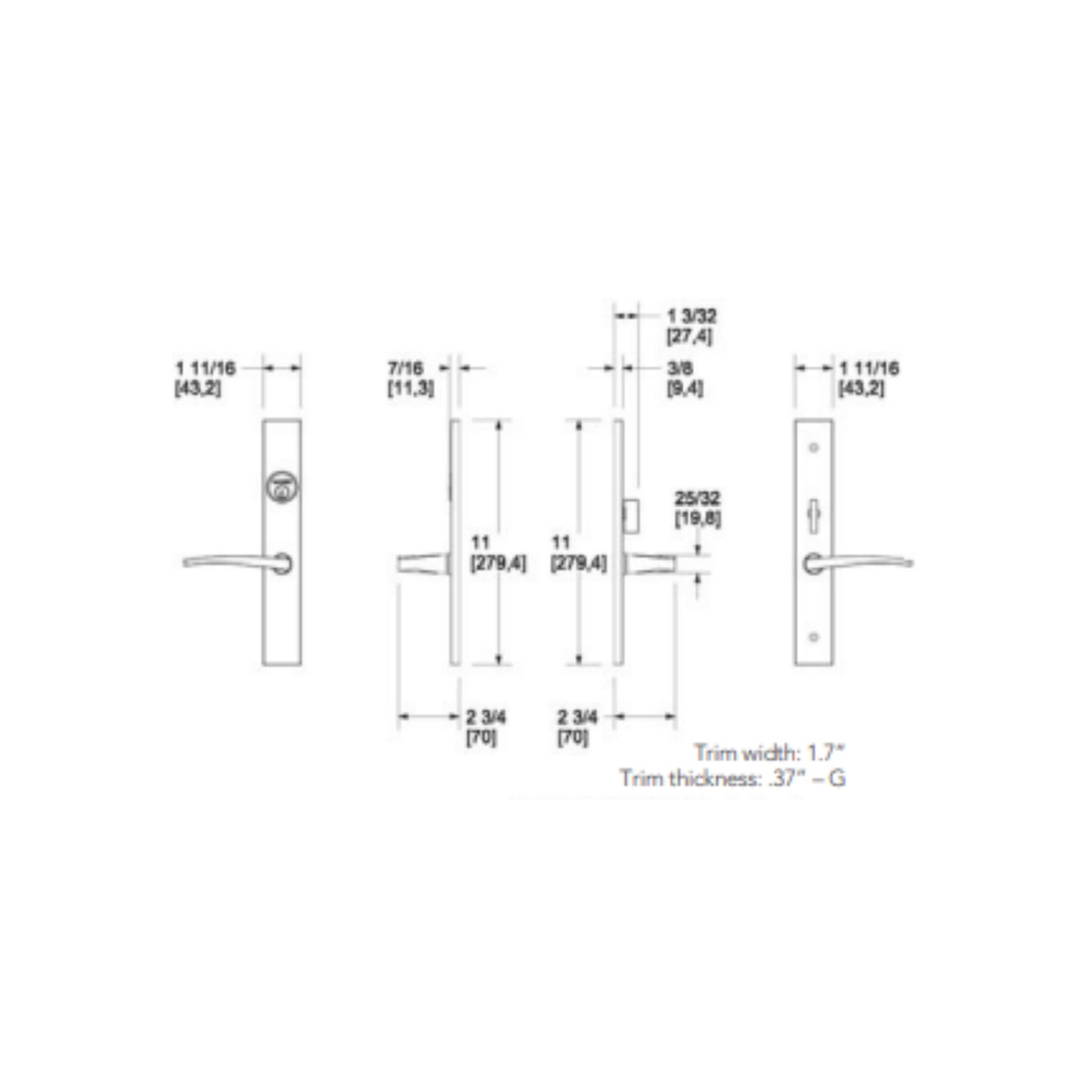 Entrance Trim Mortise Santa Monica