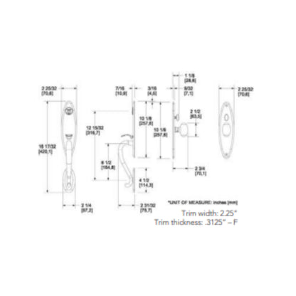 Entrance Trim Mortise Springfield