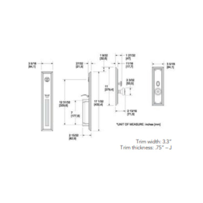 Entrance Trim Mortise Tremont