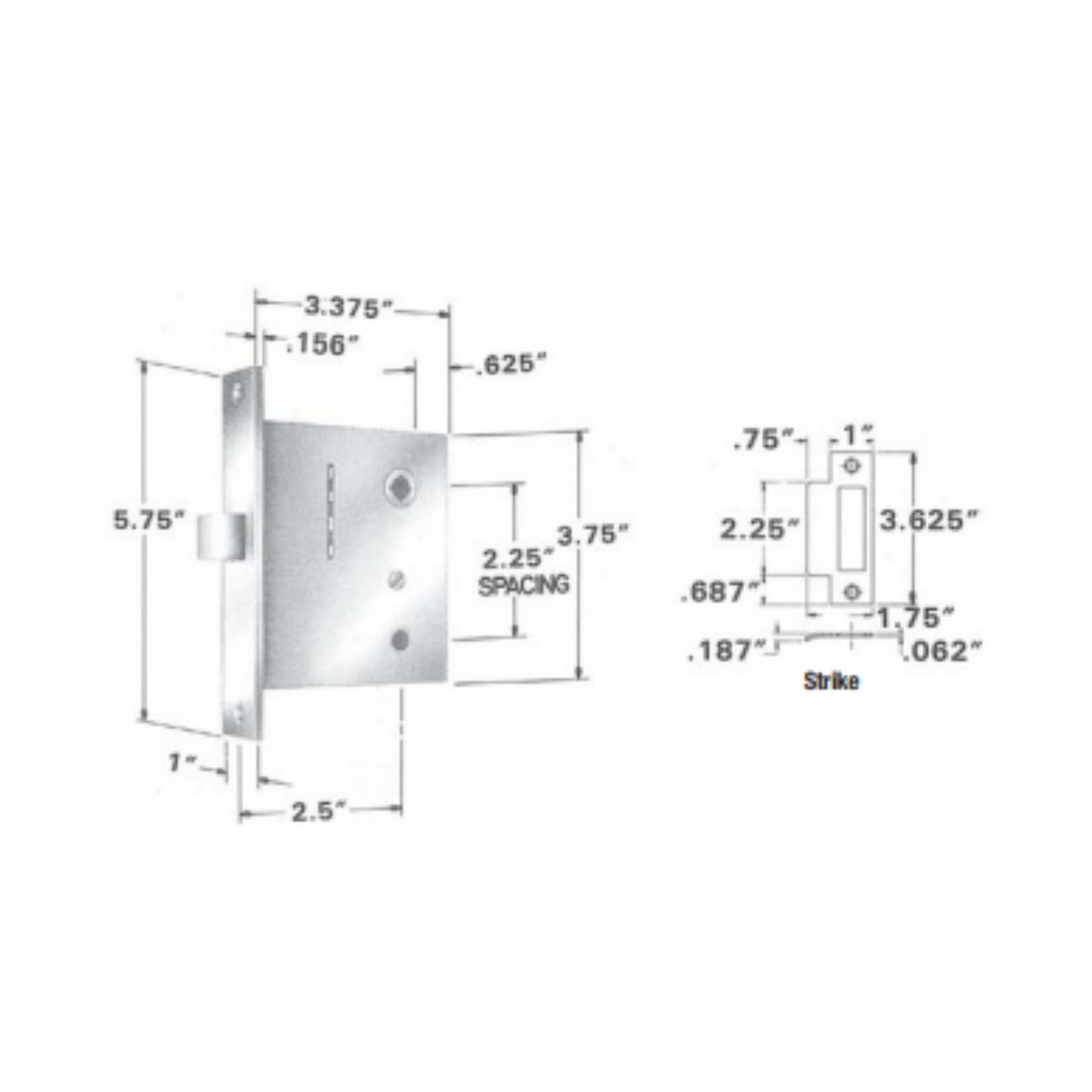Interior Mortise Locks Small Case
