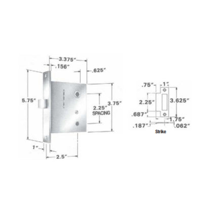 Interior Mortise Locks Small Case