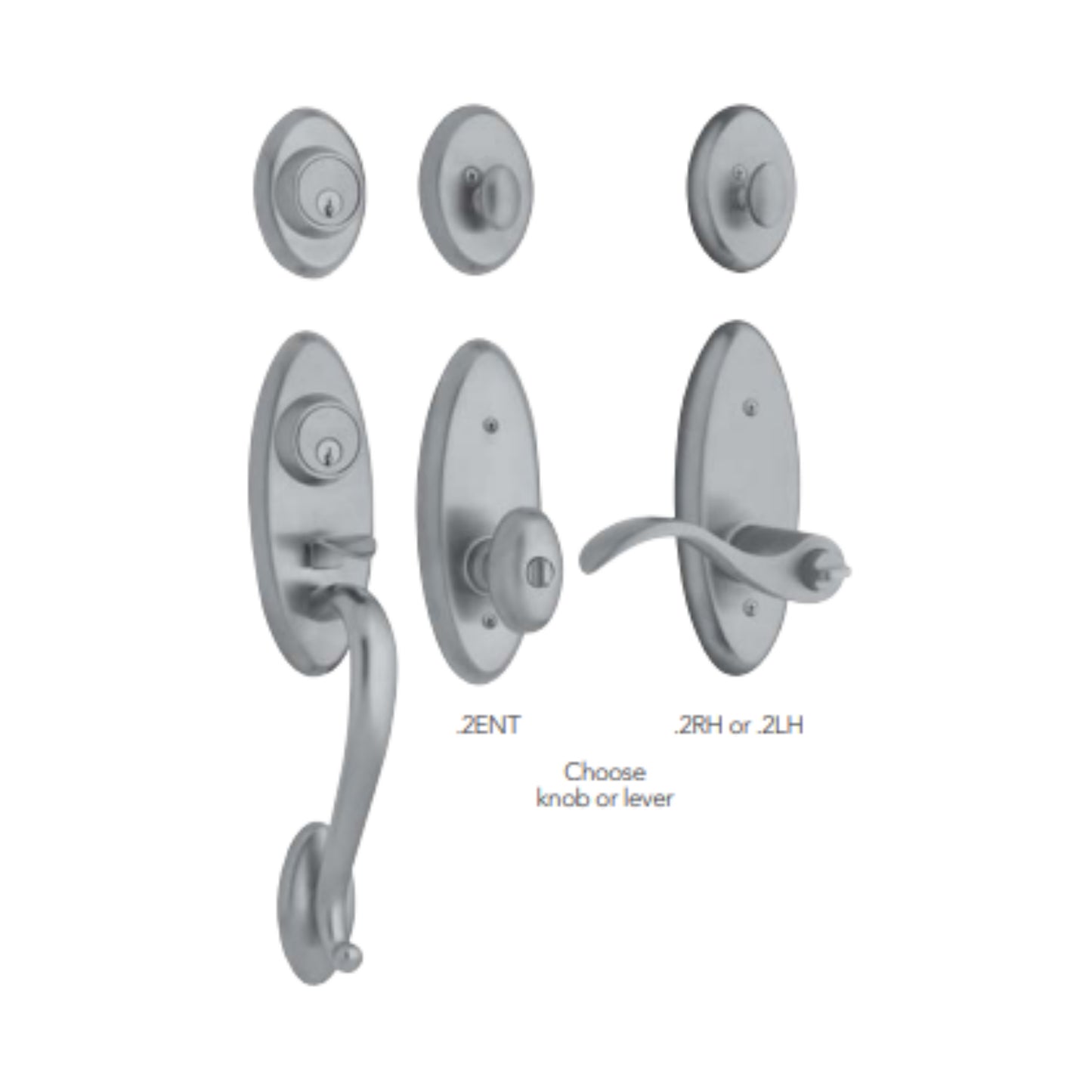 Landon® Two-Point Lock Handleset w 5225 Egg Knob or 5255 Wave Lever