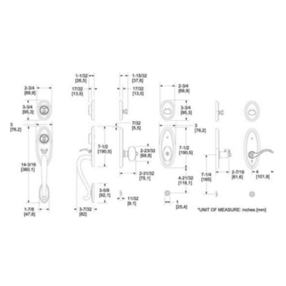 Landon® Two-Point Lock Handleset w 5225 Egg Knob or 5255 Wave Lever