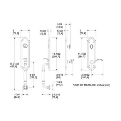 Manchester Emergency Egress Handleset w 5455V Wave Lever