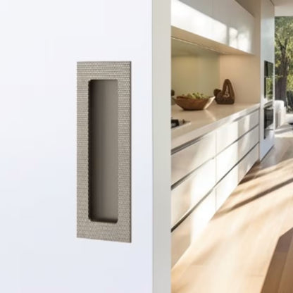 Modern Rectangular Knurled Flush Pull with Plain Pocket