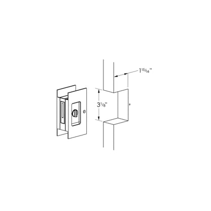 Modern Rectangular Pocket Door Lock