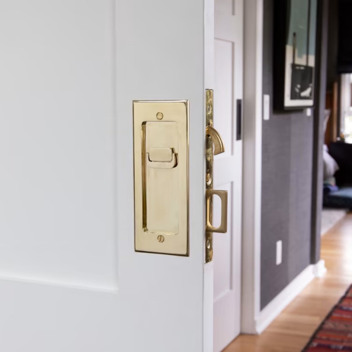 Modern Rectangular Pocket Door Mortise Lock