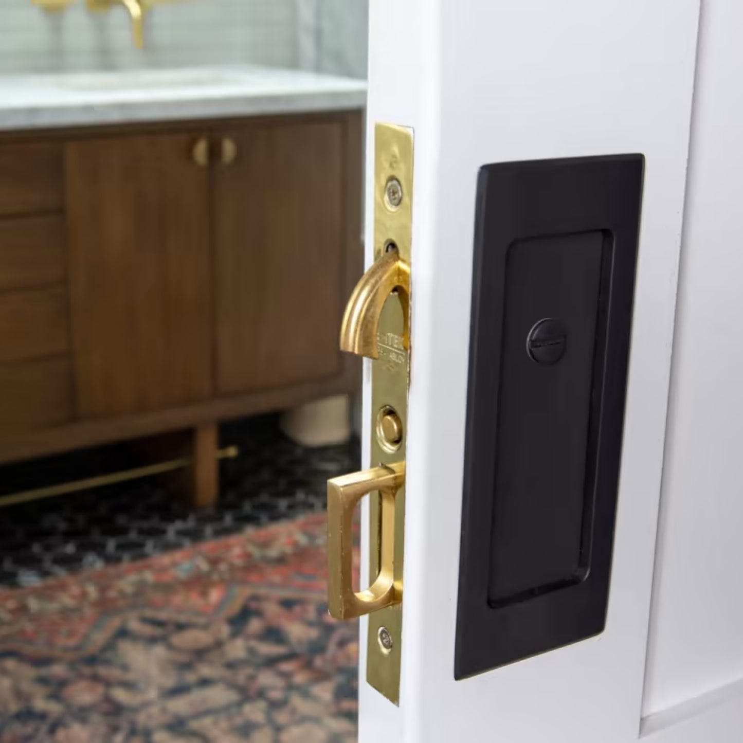 Modern Rectangular Pocket Door Mortise Lock