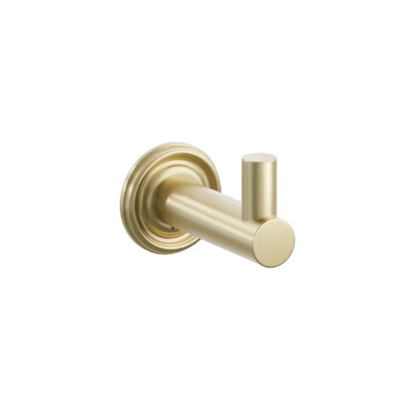 Modern Tubular Brass Single Hook with Rosette