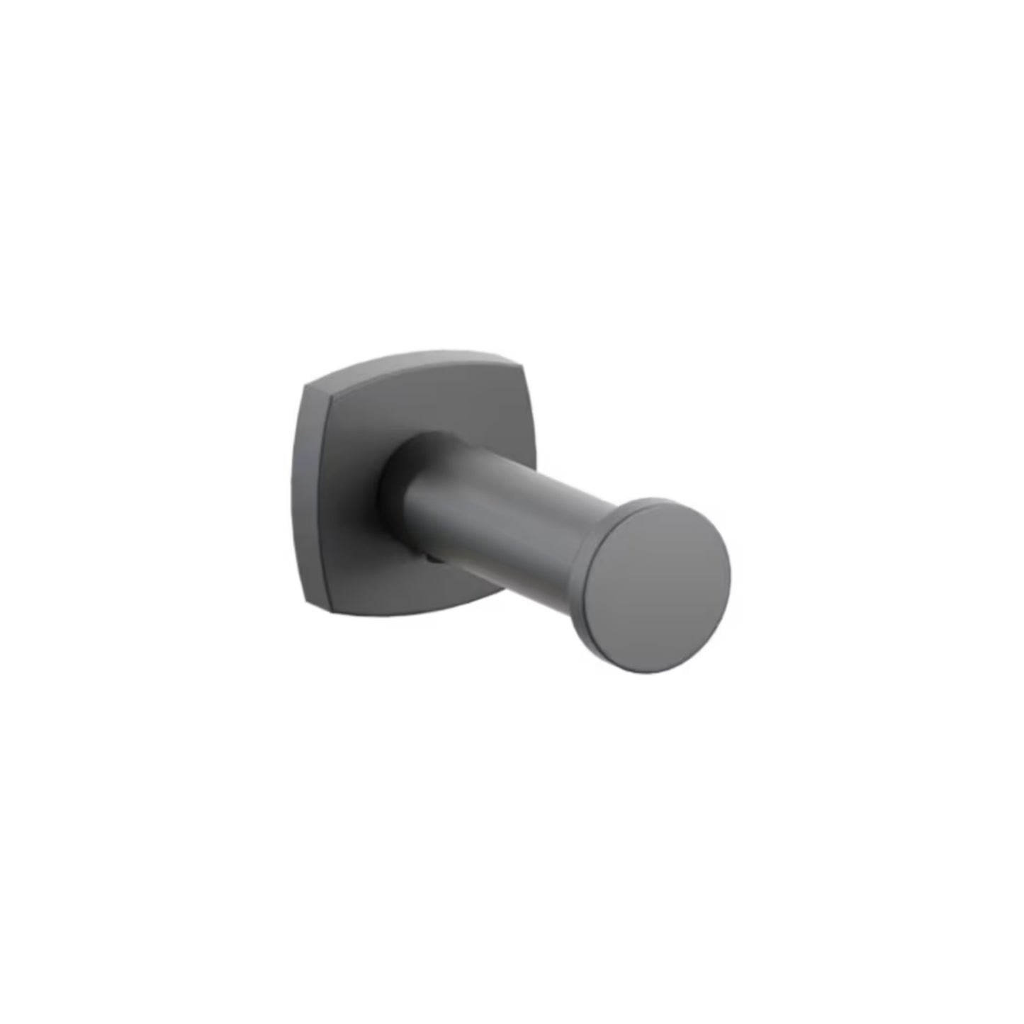 Modern Tubular Brass Single Robe Hook with Rosette