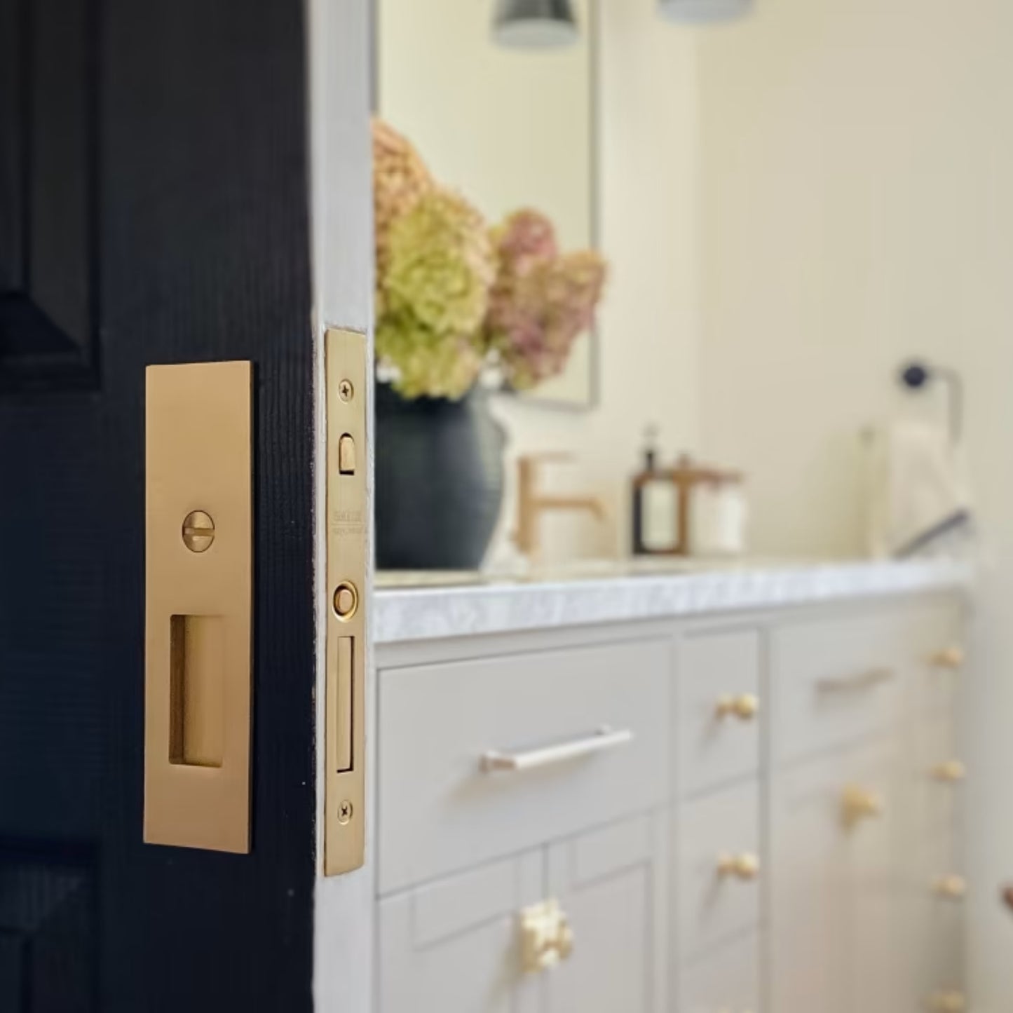 Narrow Modern Rectangular Pocket Door Mortise Lock