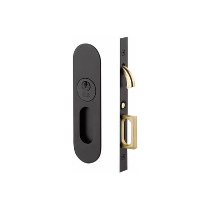 Narrow Oval Pocket Door Mortise Lock