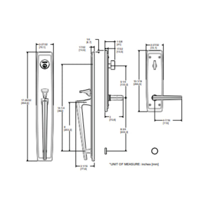 Palm Springs™ Full Escutcheon Handleset Emergency Egress w L024 Palm Springs Lever