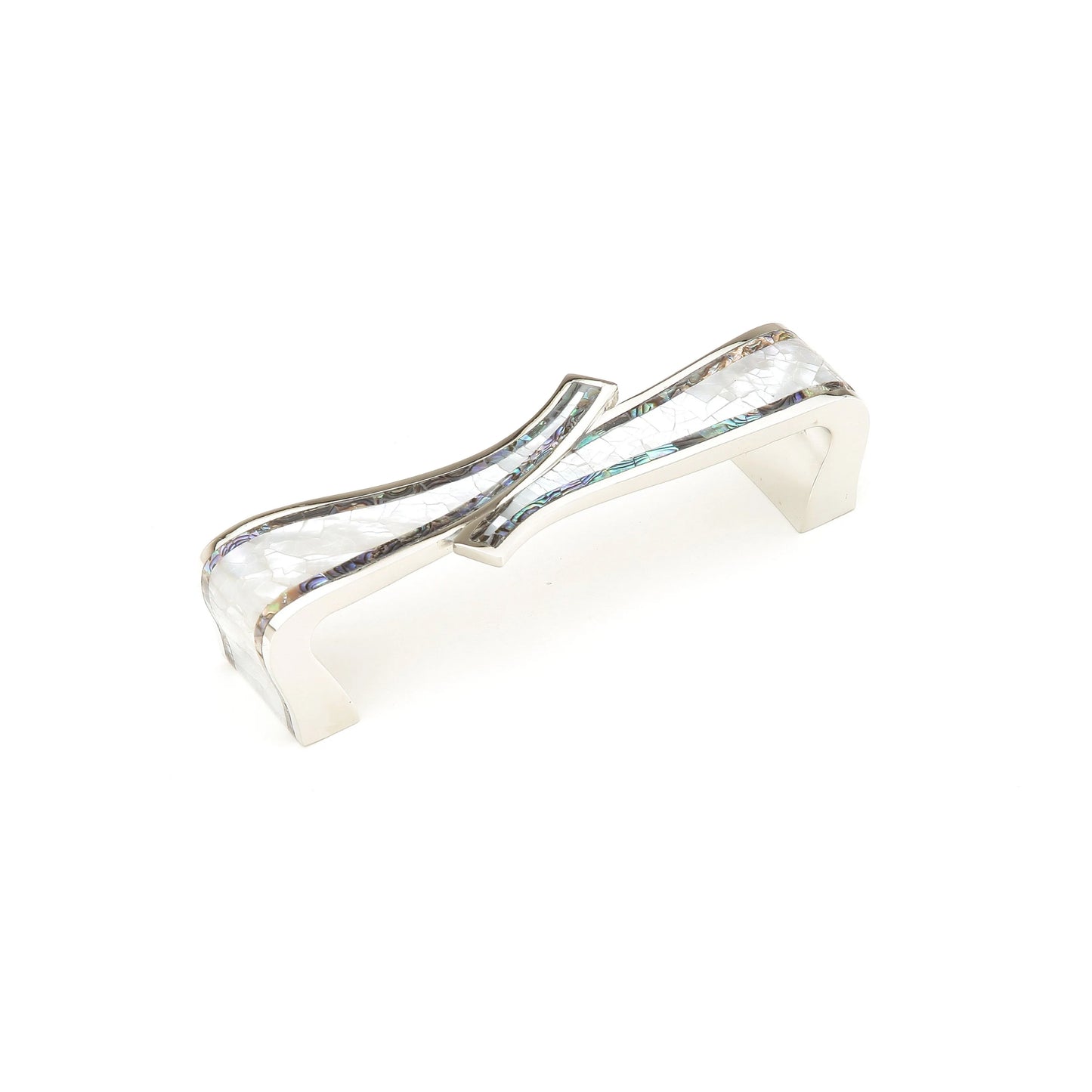 Pull, Mother of Pearl, Imperial Shell, Polished Nickel, 4" cc