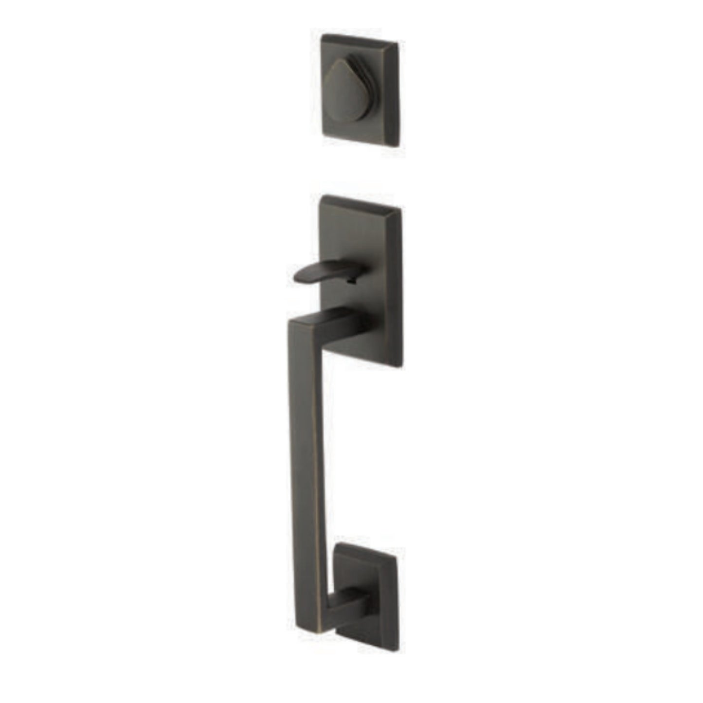 Rustic Modern Rectangular Sectional Sandcast Bronze Grip by Grip Entry Set