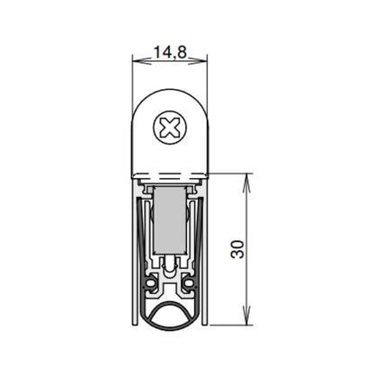 Door Seal Schall-Ex L-15/30 WS - Length 1300 mm