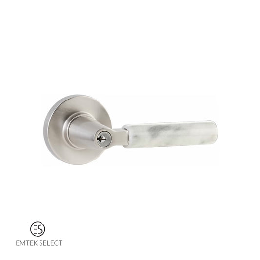 EMTEK Select Key in L-Square White Marble