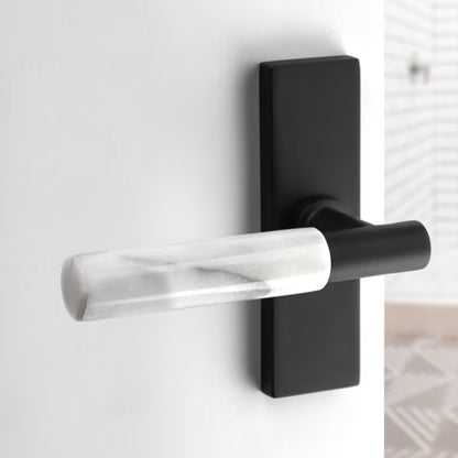 EMTEK Select Key in L-Square White Marble