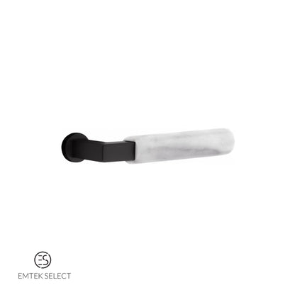 EMTEK Select L-Square White Marble Lever