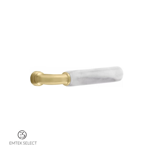 EMTEK Select R-Bar White Marble Lever