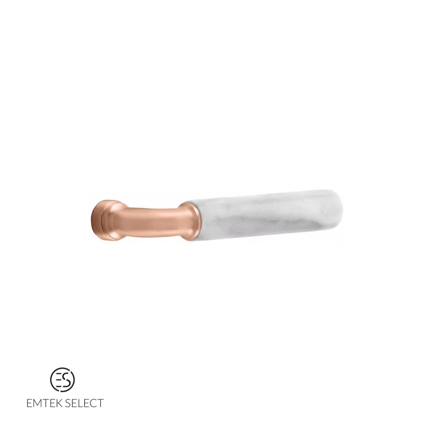 EMTEK Select Limited Release Finish Expansion R-Bar White Marble Lever